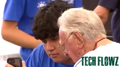 High school students help seniors with technology at Wellington Bay